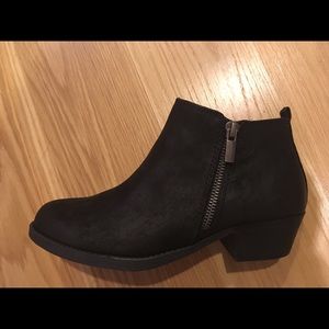 NIB Black Suede Booties by Carlos Santana